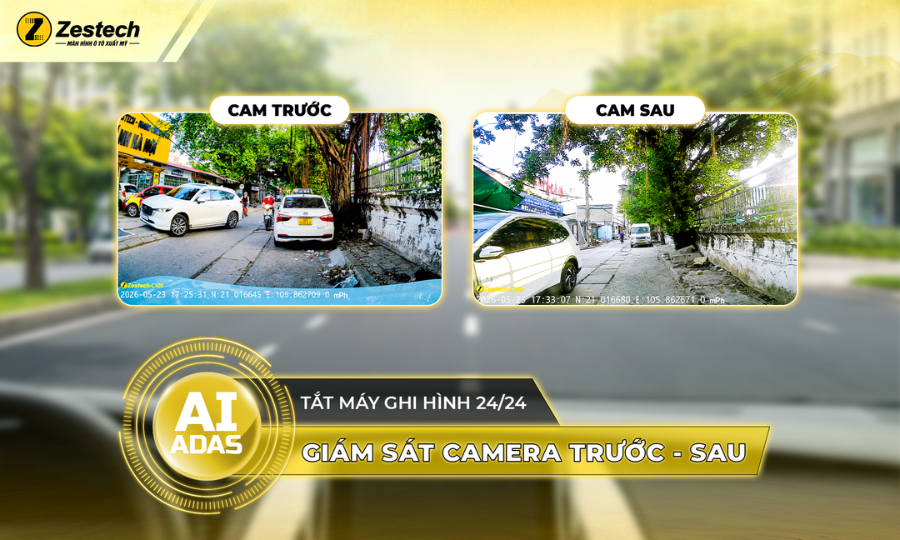 Gắn camera hành trình ở đâu? Vị trí chuẩn xác giúp lái xe an toàn 13 Camera hành trình C500 ADAS tích hợp tính năng tắt máy ghi hình 24/24