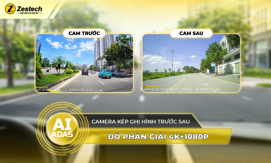 Gắn camera hành trình ở đâu? Vị trí chuẩn xác giúp lái xe an toàn 6 Camera hành trình C500 ADAS sở hữu hệ thống camera kép