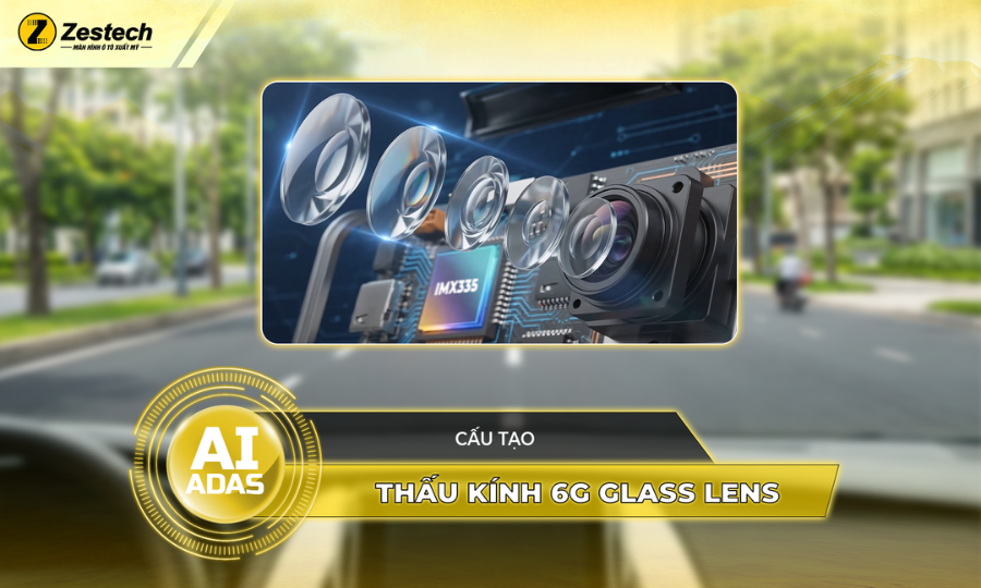 Camera hành trình C500 ADAS sở hữu thấu kính 6G Glass Lens