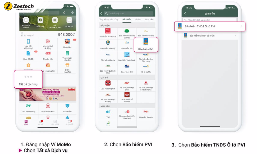 Mua bảo hiểm xe ô tô trên MoMo 