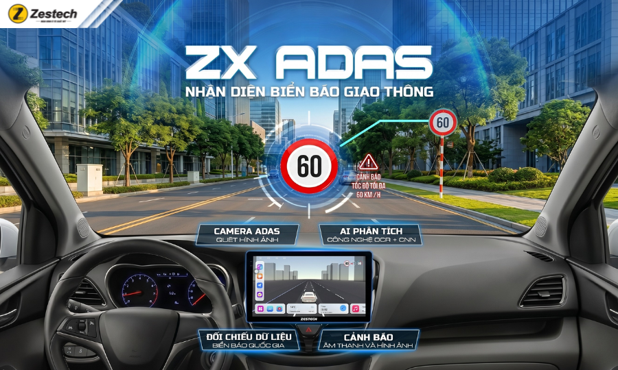 Tổng hợp 4 kỹ thuật lái xe dành cho tài xế mới 7 Nhận diện biển báo giao thông-màn hình ZX ADAS