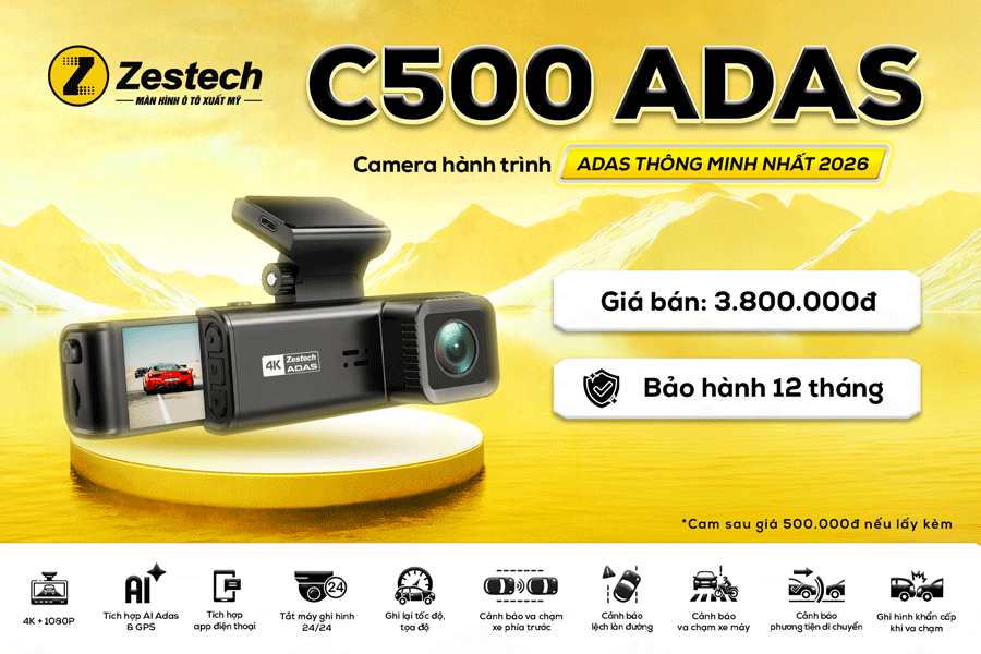 Zestech ra mắt Camera hành trình C500 ADAS thông minh nhất 2026