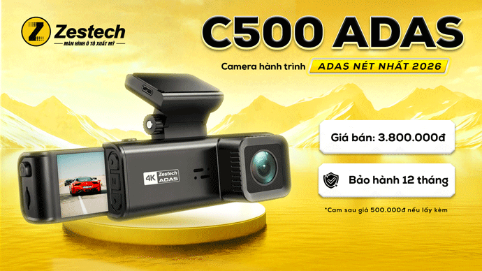 Zestech ra mắt Camera hành trình C500 ADAS nét nhất 2026