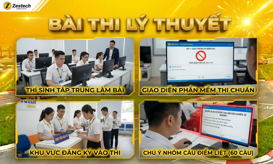 Bài thi lý thuyết và tải phần mềm ôn thi lý thuyết