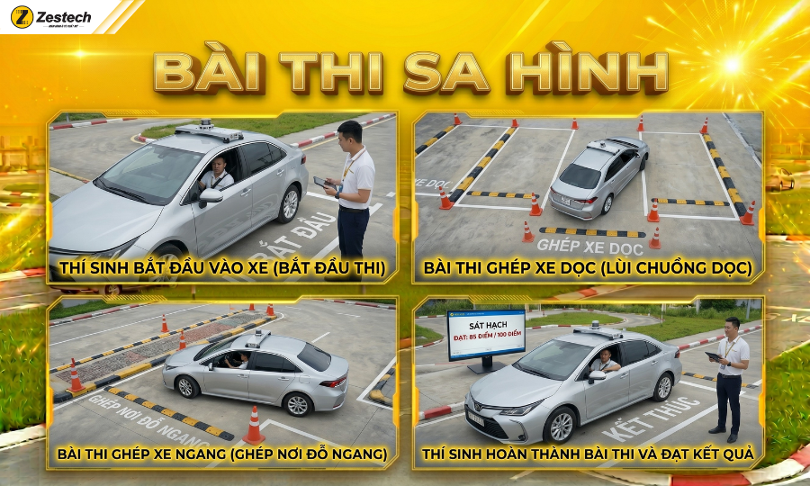 Bài thi sa hình và mẹo thi thực hành lái xe