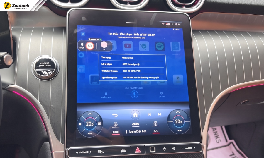 Android Box Zestech cho xe Mercedes 5 Tra cứu phạt nguội trên Android Box Zestech cho xe Mercedes bằng giọng nói
