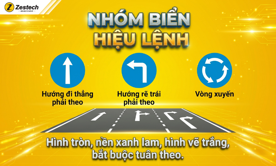 Các biển báo giao thông cần nhớ - Phân nhóm biển hiệu lệnh