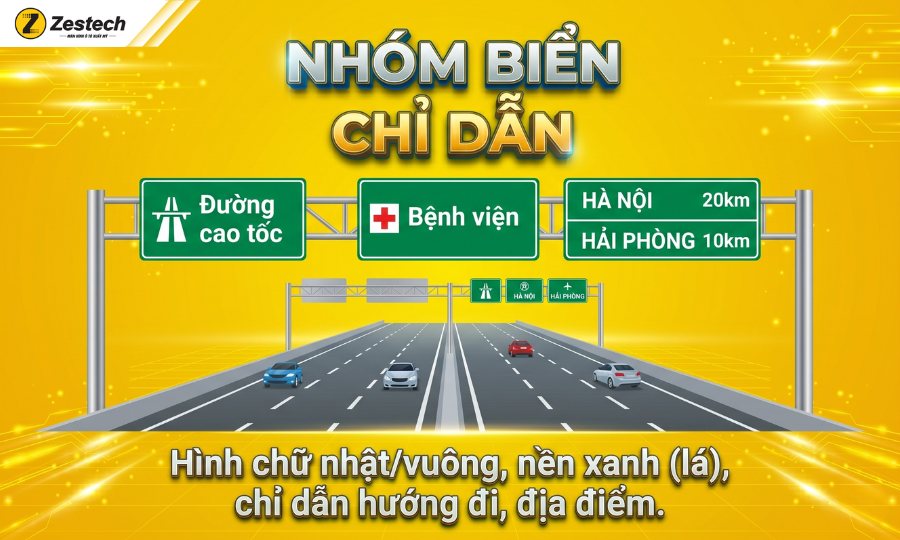 Các biển báo giao thông cần nhớ - Phân nhóm biển chỉ dẫn