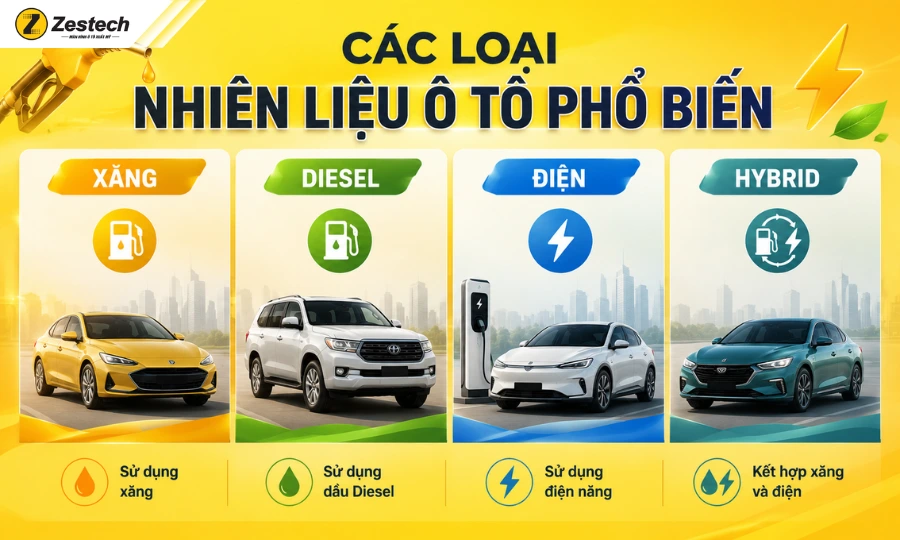 Các loại nhiên liệu ô tô phổ biến hiện nay