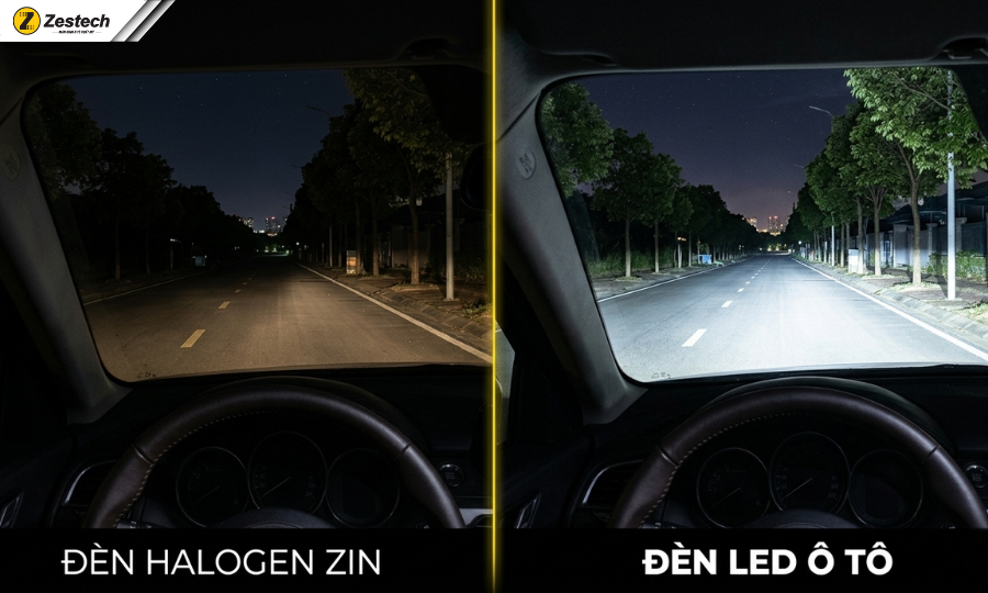 Đèn LED ô tô siêu sáng và bảng giá độ đèn mới nhất 2026 3 Độ đèn LED ô tô mang đến khả năng chiếu sáng vượt trội