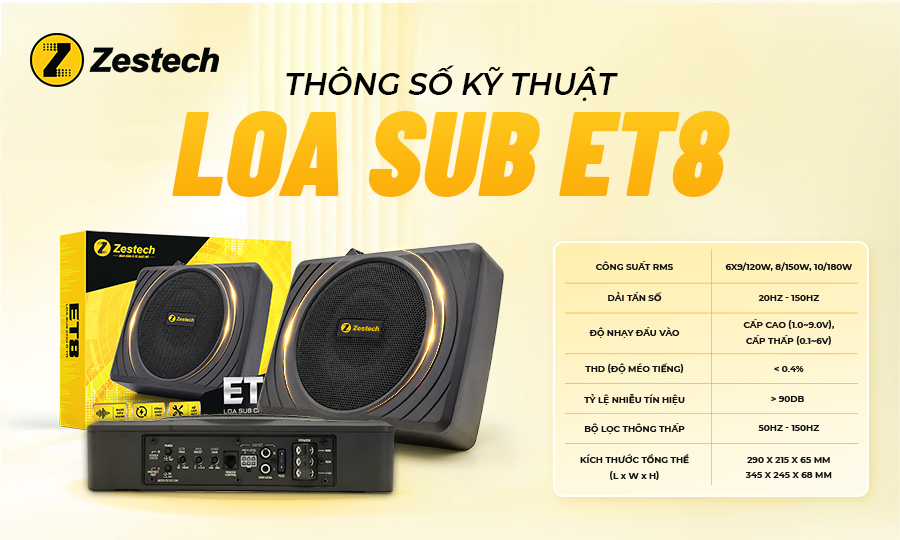 Thông số kỹ thuật loa sub ET8