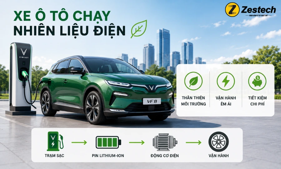 Các loại nhiên liệu ô tô phổ biến hiện nay 5 Xe ô tô chạy nhiên liệu điện