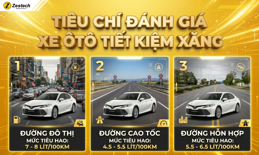 Tiêu chí đánh giá một chiếc xe ô tô tiết kiệm xăng