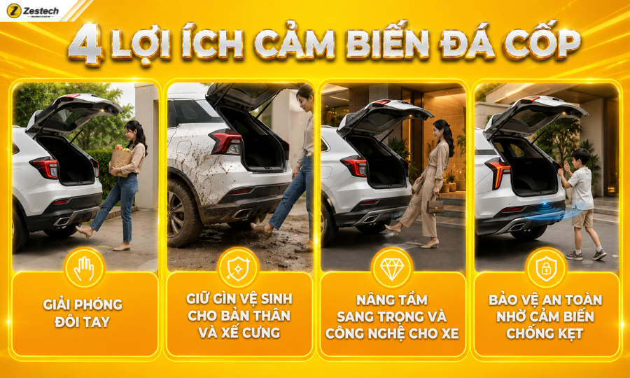 Lợi ích khi lắp cảm biến đá cốp cho xe hơi