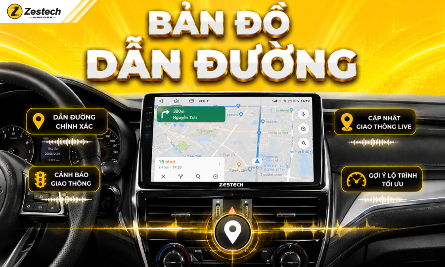 Kẹp điện thoại ô tô: Phân loại, cách gắn & 3 vị trí gắn chuẩn nhất 5 Tích hợp bản đồ chuyên dụng trên màn hình lớn