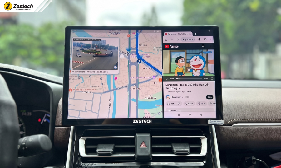 Top 5 bản đồ chỉ đường offline cho màn hình ô tô tốt nhất 2026 11 Vừa xem bản đồ chỉ đường offline cho Android, vừa xem Youtube