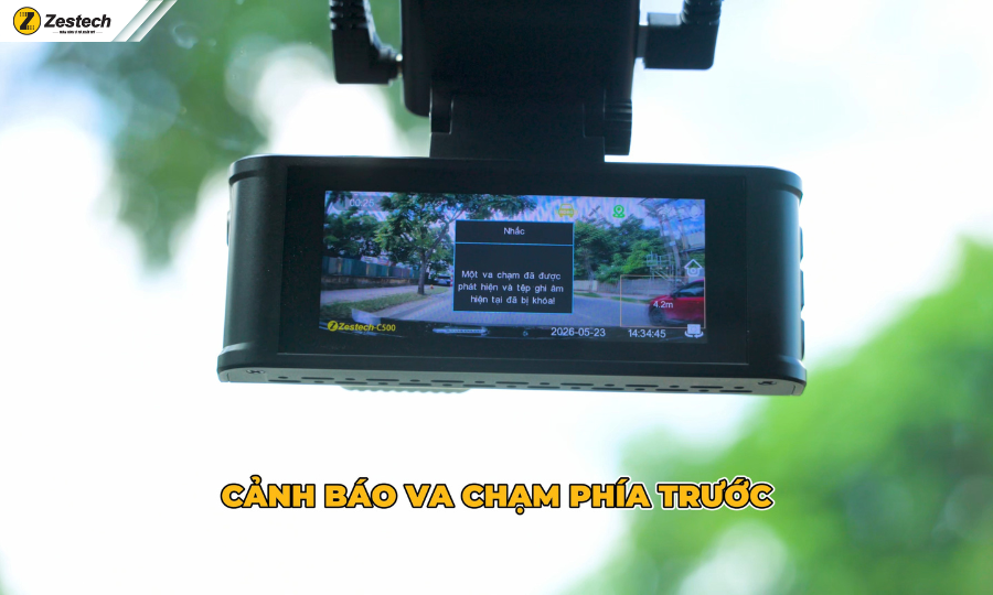 Hướng dẫn kết nối camera hành trình với điện thoại trong 3 bước 7 Cảnh báo va chạm phía trước trên Camera hành trình Zestech C500 ADAS