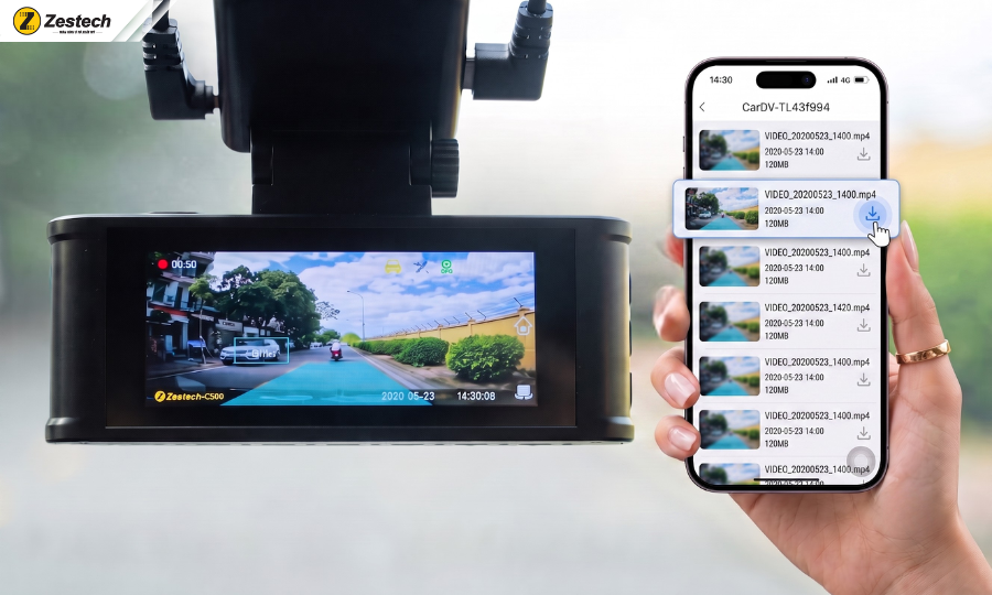 Camera ô tô không dây là gì? Top 5 camera hành trình wifi đáng mua 16 Tải video trên Camera ô tô không dây rất đơn giản
