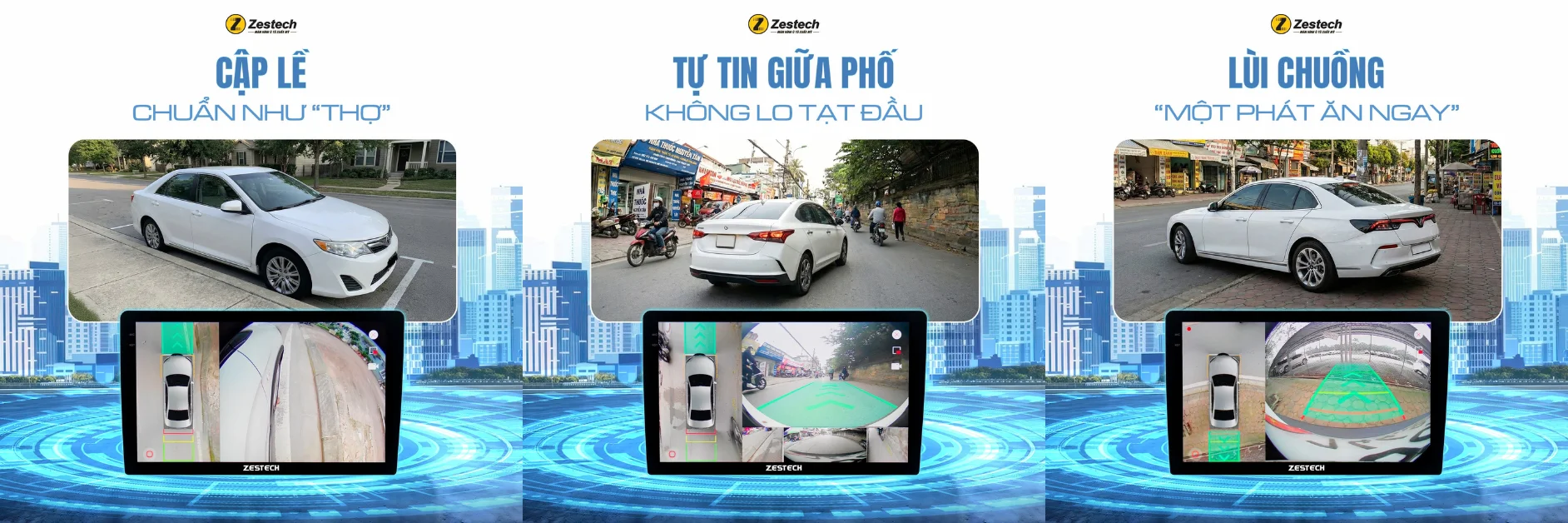 Nâng cấp màn hình liền camera 360 loại bỏ điểm mù, góc khuất