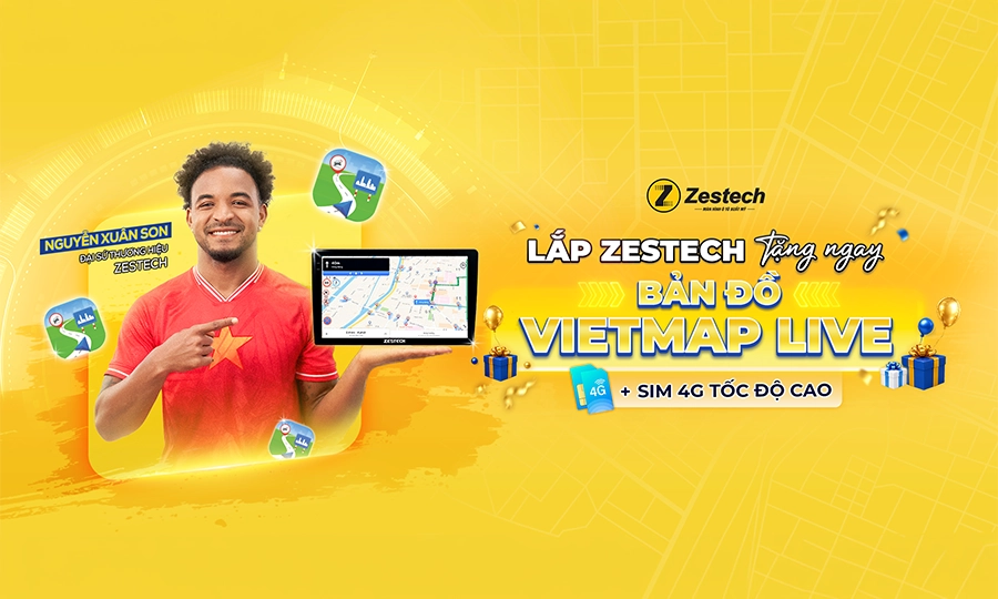 Mua Zestech tặng bản đồ Vietmap Live & sim 4G tốc độ cao