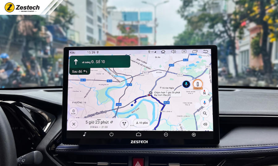 Hướng dẫn từ A-Z cách dùng các tính năng màn hình Android ô tô 2026 4 Tính năng màn hình Android ô tô-Bản đồ Google Maps