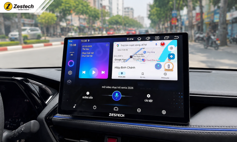 Hướng dẫn từ A-Z cách dùng các tính năng màn hình Android ô tô 2026 3 Tính năng màn hình Android ô tô-Ra lệnh giọng nói