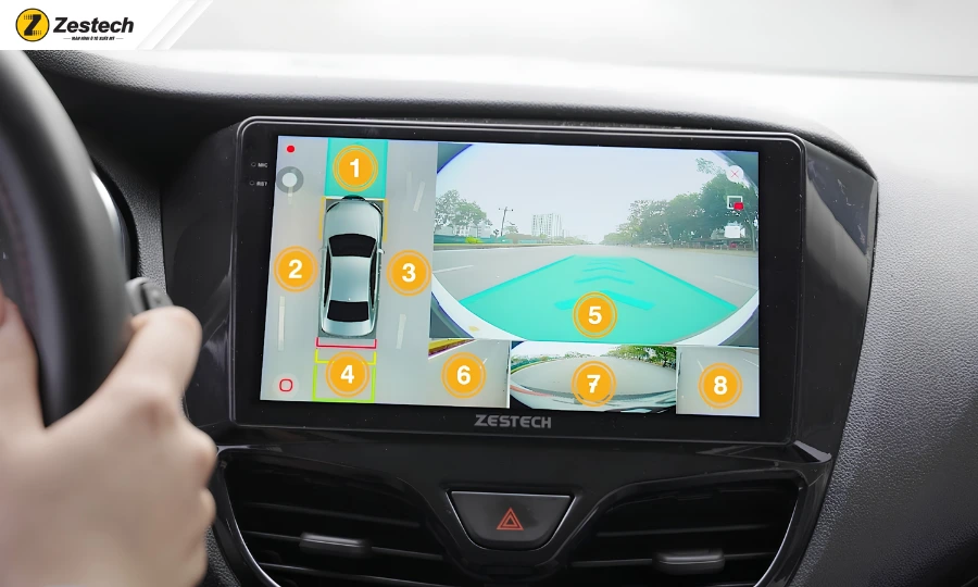 Màn hình ZX ADAS+ tích hợp hệ thống Camera 360 - 8 góc nhìn