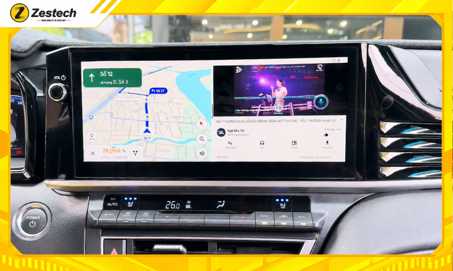 Android Box cho xe Toyota Camry - Chia đôi màn hình
