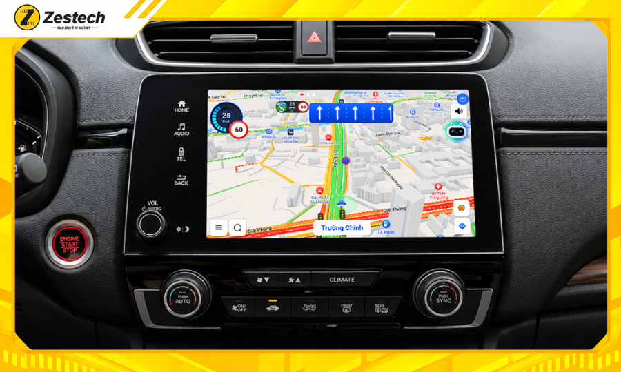 Android Box ô tô cho CR-V 2018-2022 tích hợp bản đồ VietMap Live cảnh báo giao thông