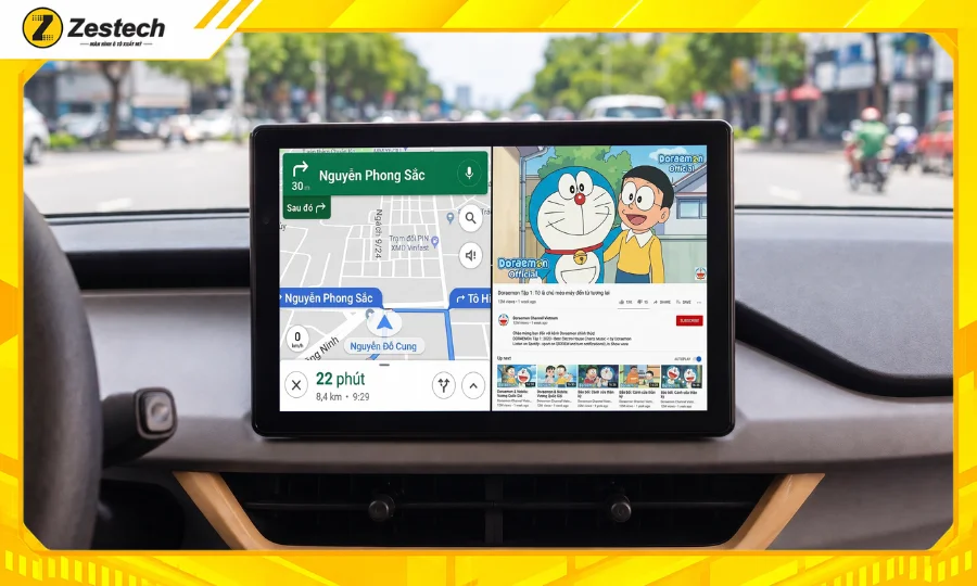 Android Box ô tô cho xe VF3 - Chạy đa nhiệm