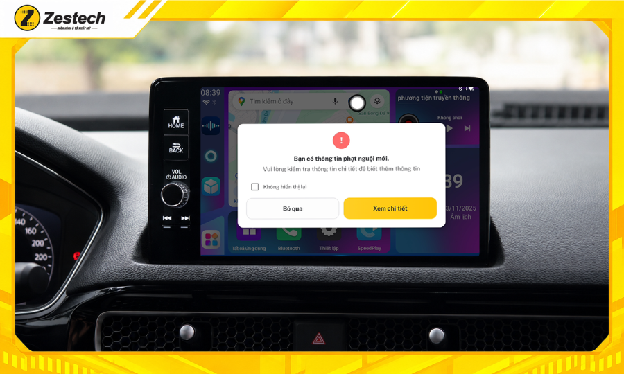 Android Box ô tô cho Honda Civic 3 Công nghệ tự động thông báo phạt nguội trên Android Box ô tô cho Honda Civic