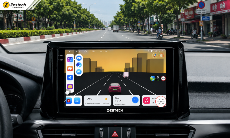 Hệ điều hành Android là gì? Chức năng Android mới nhất 2026 3 Giao diện UI trên màn hình ô tô chạy hệ điều hành Android