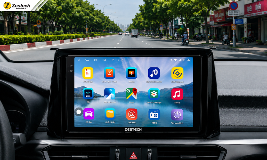 Hệ điều hành Android là gì? Chức năng Android mới nhất 2026 8 Hệ điều hành Android trên màn hình ô tô mang đến kho ứng dụng CH Play