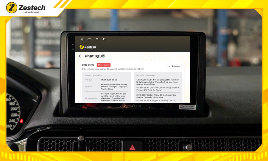 Màn hình Android ô tô cho Honda Civic - Tra cứu phạt nguội