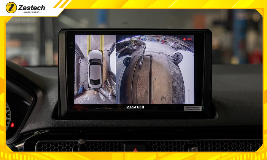 Màn hình Android ô tô cho Honda Civic tích hợp camera 360 sắc nét