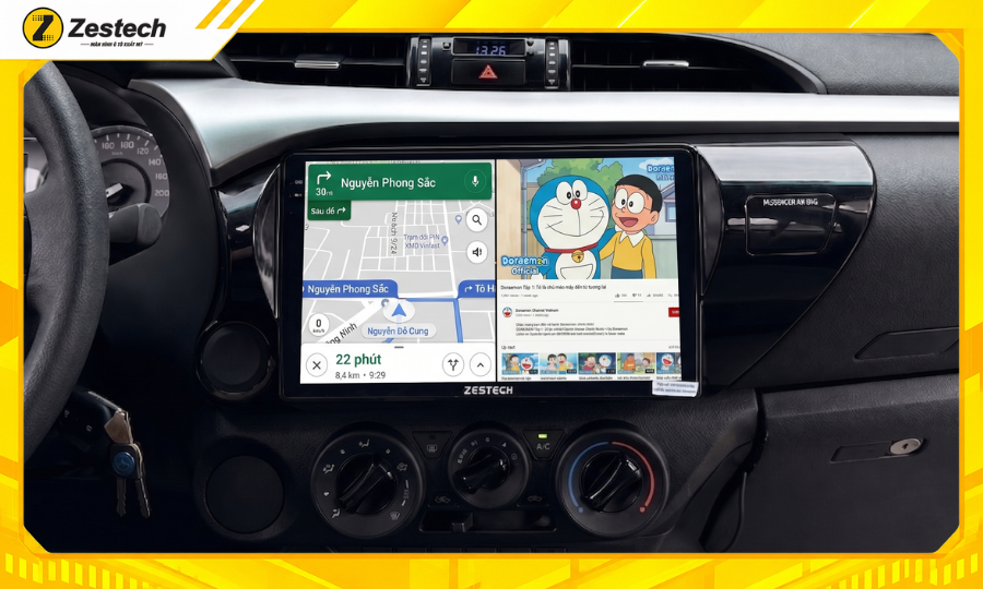 Màn hình Android ô tô cho xe Hilux 2016-2020 hỗ trợ đa nhiệm