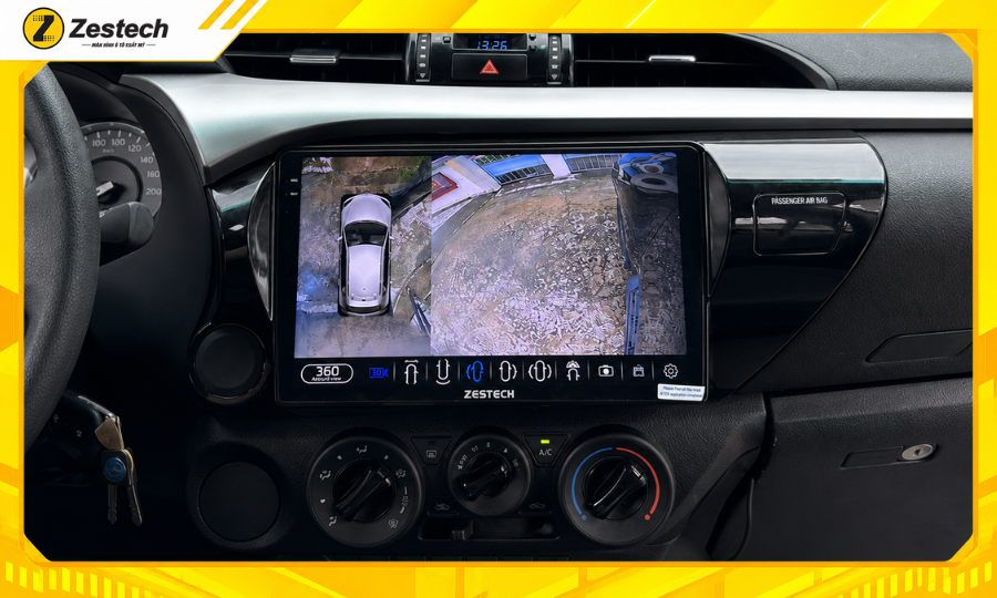 Màn hình Android ô tô cho xe Hilux 2018 tích hợp Camera 360