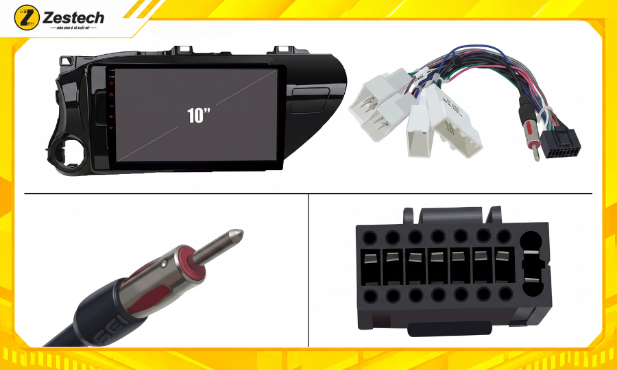 Lắp đặt màn hình Android ô tô cho xe Toyota Hilux sử dụng mặt dưỡng và giắc cắm zin 100%
