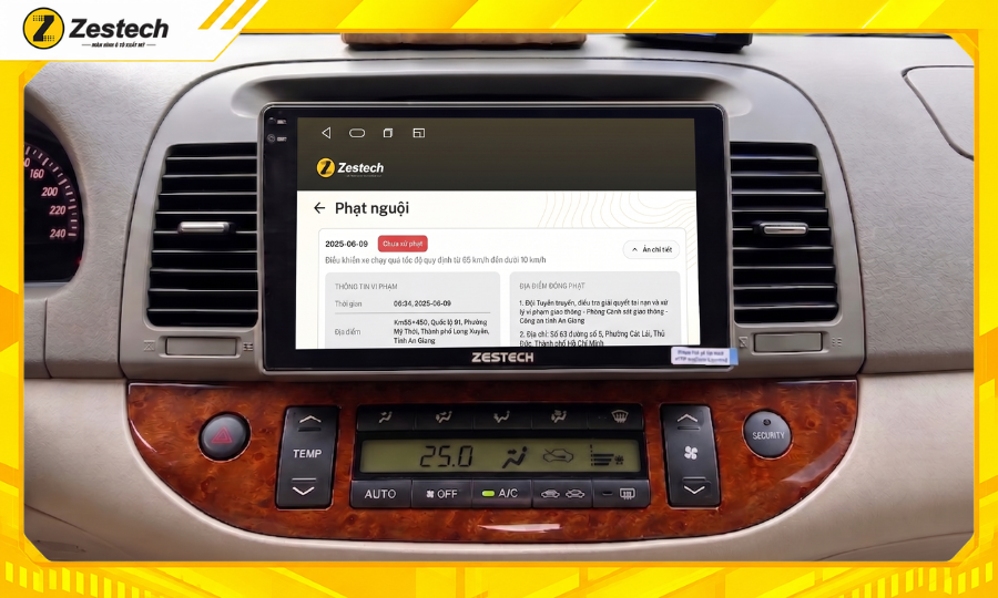 Màn hình android ô tô cho xe Toyota Camry 2002-2006 6 Màn hình android ô tô cho xe Camry 2002-2006 tự động thông báo phạt nguội