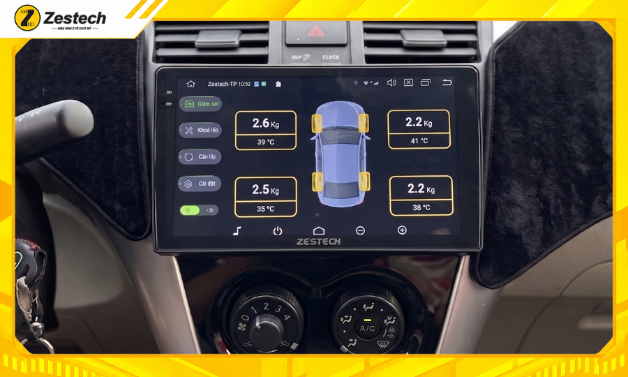 Màn hình ô tô Android cho xe Toyota Vios 2003-2007 13 Kết nối cảm biến áp suất lốp với màn hình ô tô Android cho xe Toyota Vios 2007