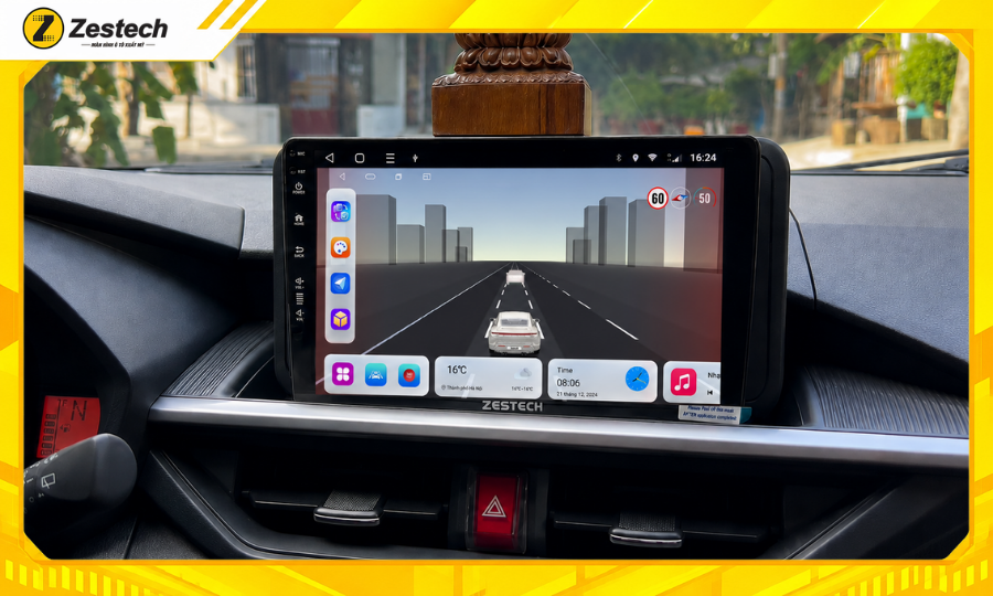 Màn hình ô tô Android cho xe Toyota Wigo 2024 tích hợp công nghệ AI ADAS