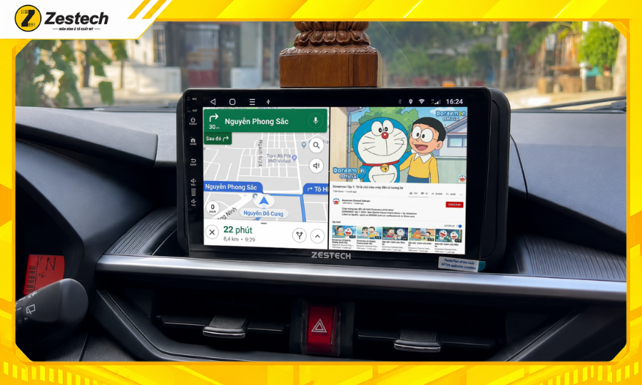 Trải nghiệm đa nhiệm trên màn hình ô tô Android cho xe Toyota Wigo 2025