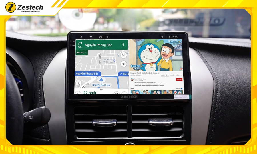 Màn hình ô tô Android cho xe Toyota Yaris - Chạy đa nhiệm ứng dụng mượt mà