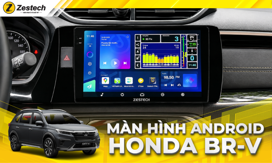 Lắp đặt màn hình ô tô android cho xe Honda BR-V chính hãng, uy tín