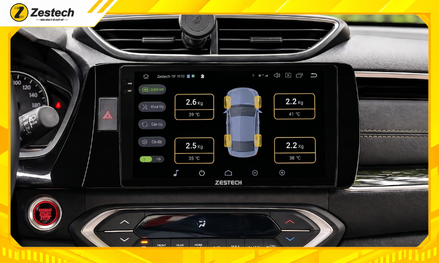 Màn hình ô tô Android cho xe Honda BR-V kết nối cảm biến áp suất lốp