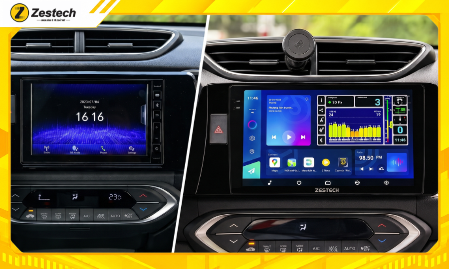 Trước và sau khi màn hình ô tô Android cho xe Honda BR-V