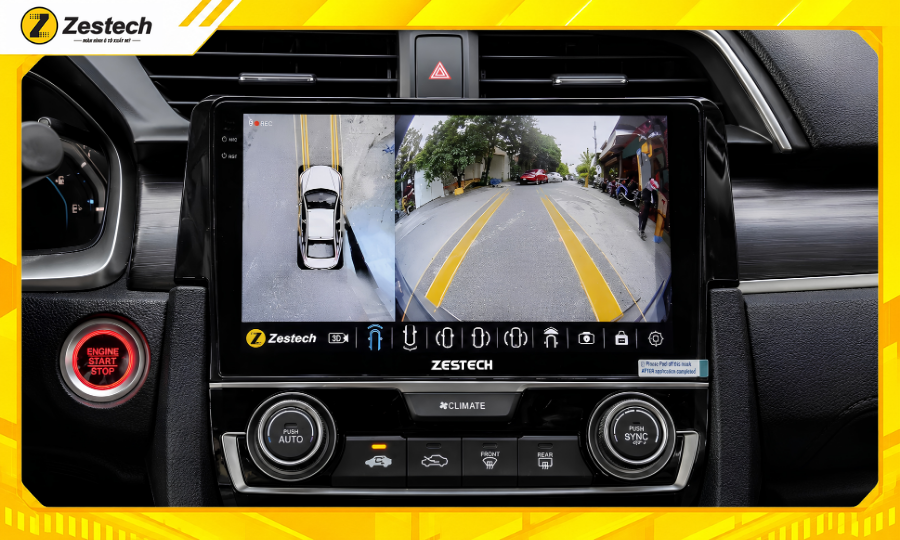 Màn hình ô tô android cho xe Honda Civic 2012-2016 tích hợp Camera 360