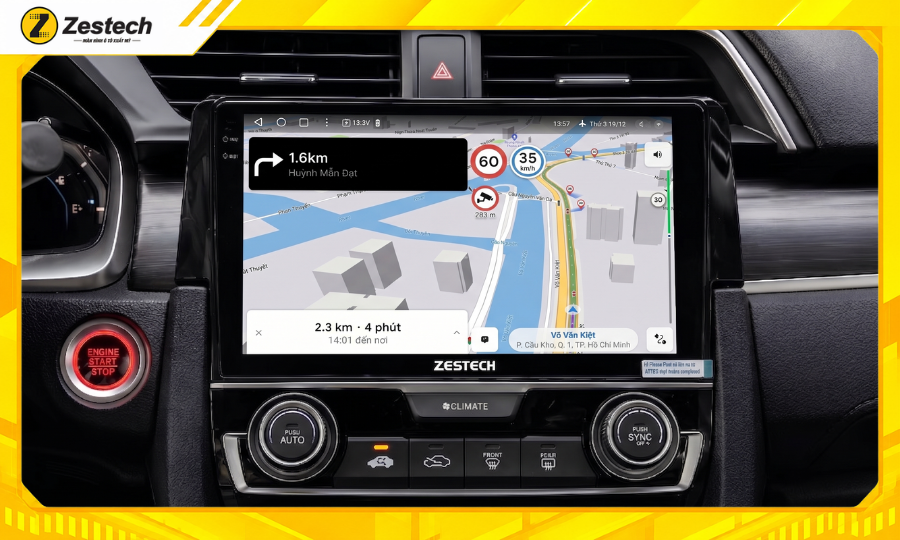 Màn hình ô tô android cho xe Honda Civic 2012-2016 tích hợp bản đồ VietMap Live