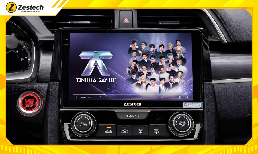 Xem truyền hình trên màn hình ô tô android cho xe Honda Civic 2012-2016