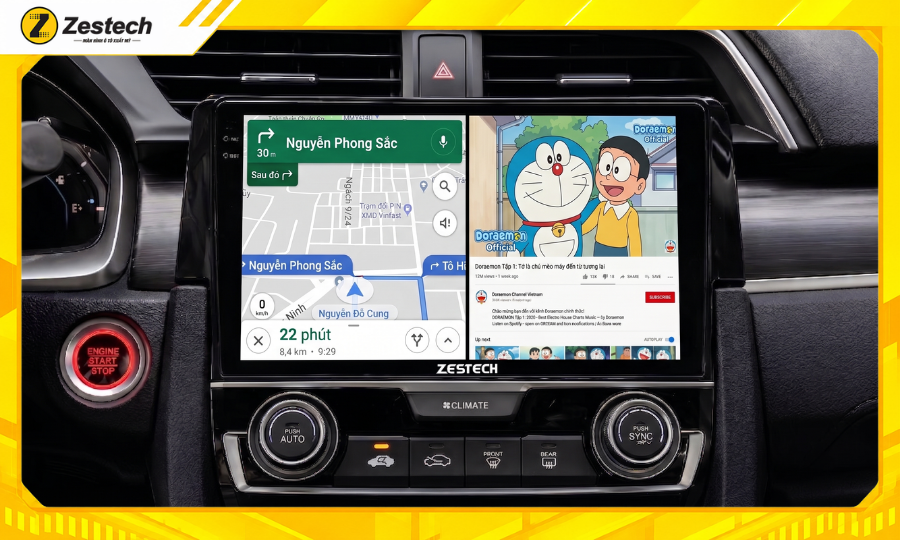 Màn hình ô tô android cho xe Honda Civic 2012-2016 có khả năng đa nhiệm